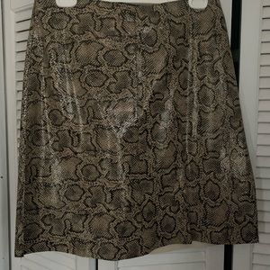 Bebe python print pencil skirt, genuine leather.